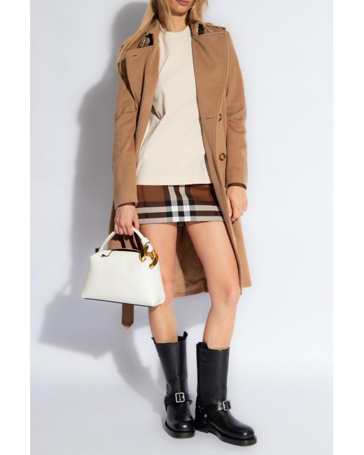Burberry White Cashmere Trench Coat