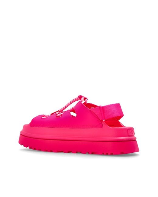 Ugg Pink Platform Sandals 'Goldenglow Toggle'