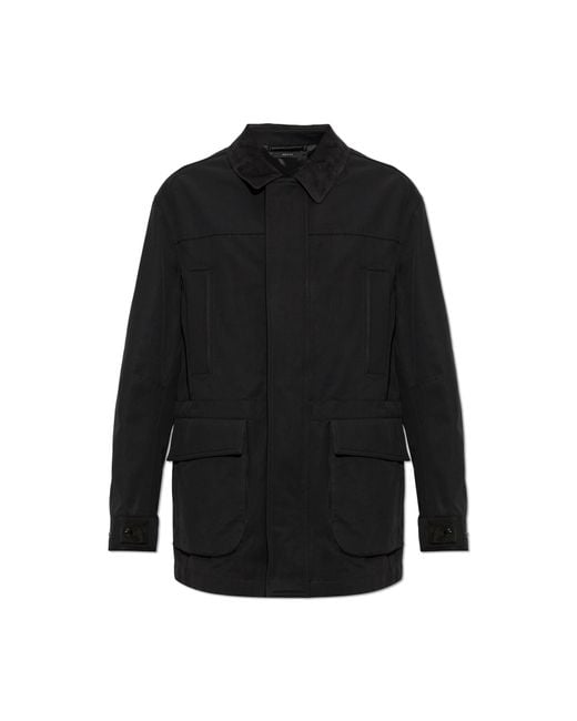 Tom Ford Black Jacket With A Leather Collar for men