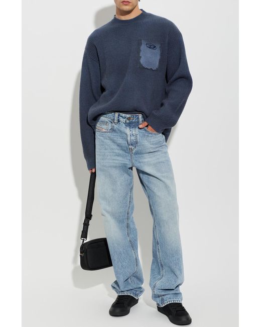 DIESEL Blue Wool Sweater 'K-Pickler' for men