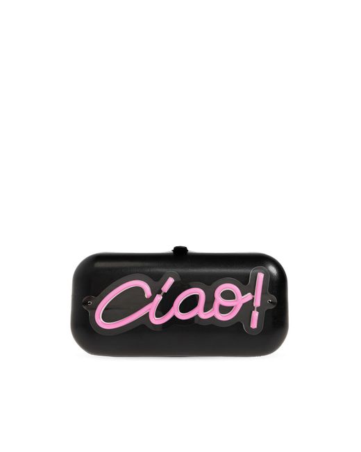 Moschino Black Clutch Bag With Led Lighting