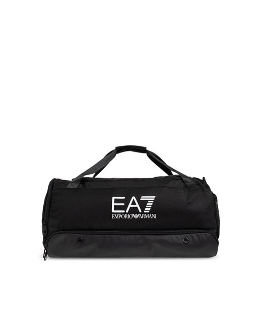 EA7 Black Sports Bag With Logo