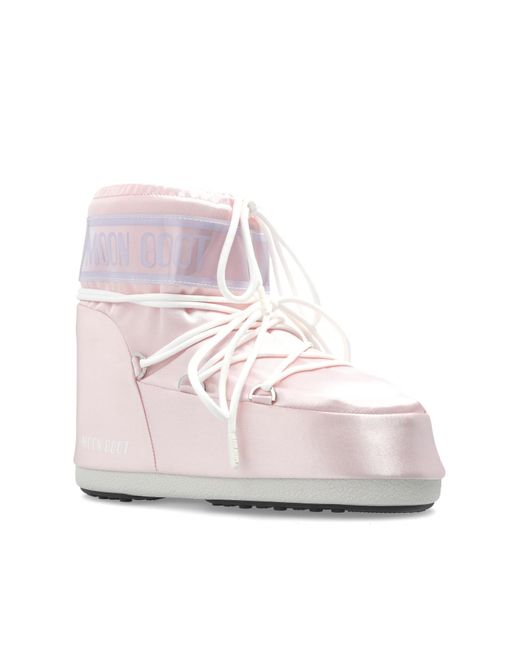 Moon Boot Pink Snow Boots 'Icon Low Pearly'