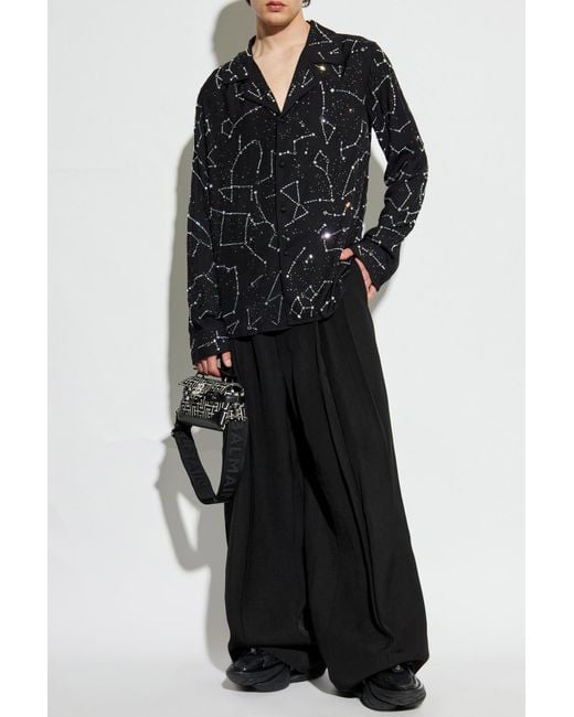 Balmain Black Shirt With Applique for men