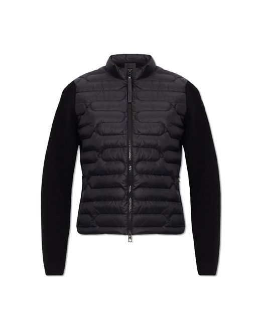 Moncler Blue Cardigan With Down Front