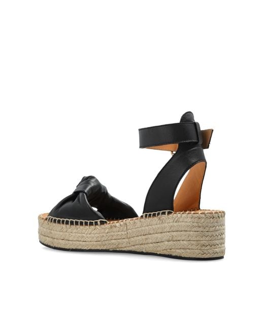 Odissi Black Leather Platform Sandals