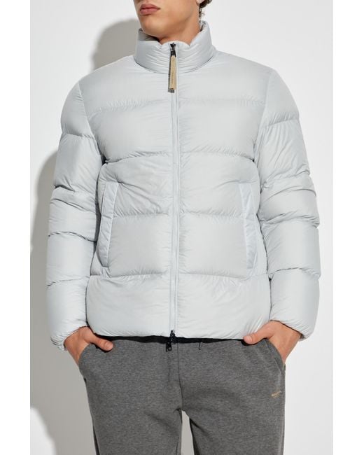 Woolrich Gray Down Jacket With Stand-Up Collar for men