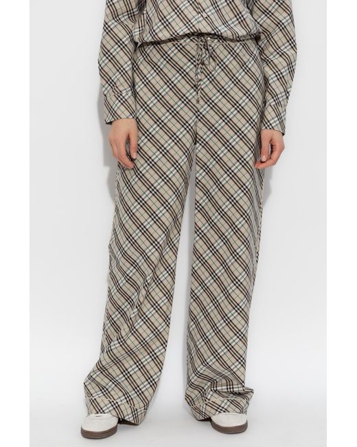 Burberry Gray Checkered Trousers