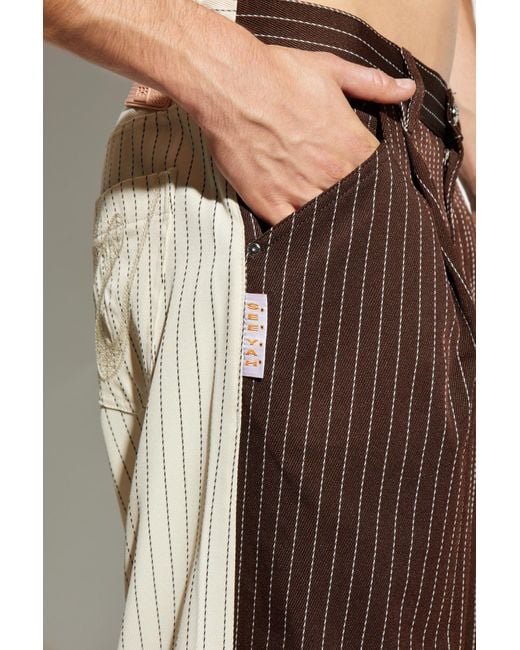 PDF Brown Striped Pattern Trousers, for men