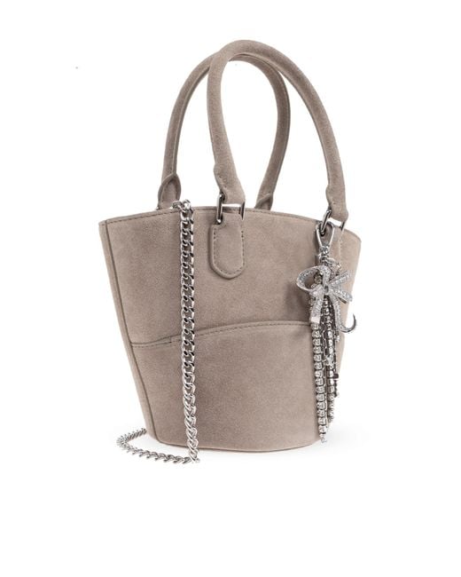 Self-Portrait Black Suede Handbag