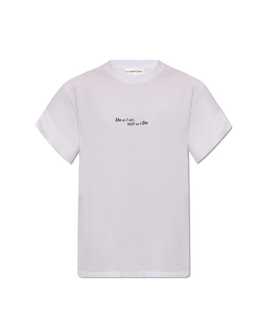Victoria Beckham White Printed T-Shirt