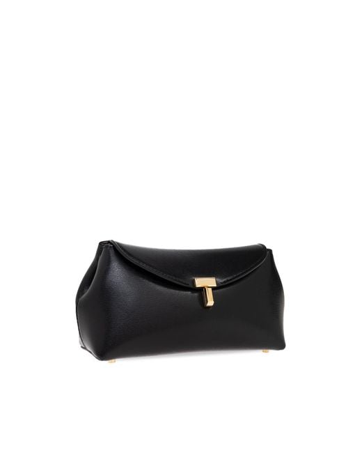 Totême  Black 'T-Lock Mini' Leather Clutch