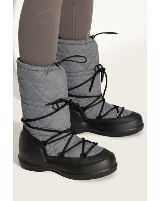 Moon Boot Black Snow Boots 'Mezzaluna Quilted'
