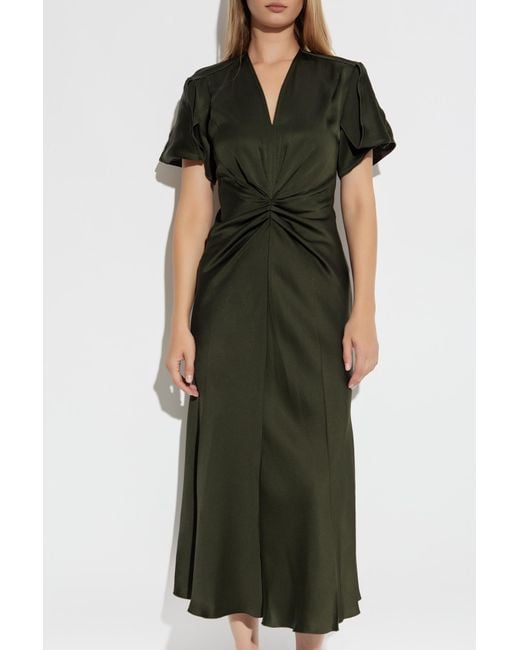 Victoria Beckham Green Draped Dress