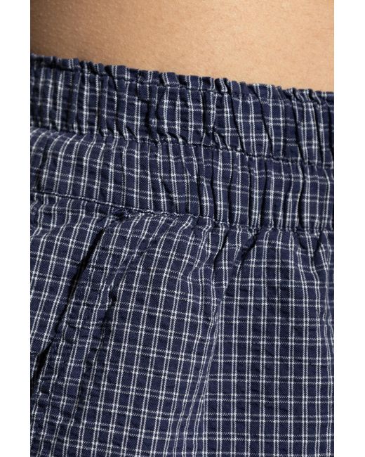 Rethinkit Studios Blue Plaid Pattern Shorts