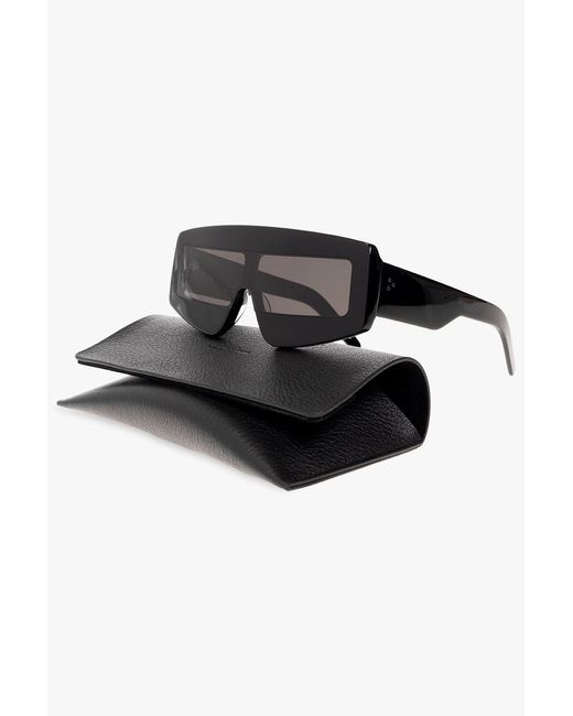 Rick Owens Black Rectangular Sunglasses