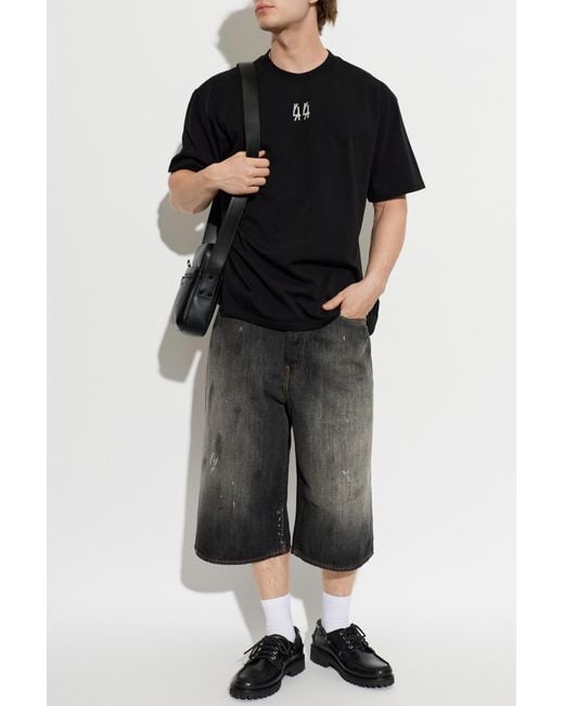 44 Label Group Black T-Shirt With Print for men
