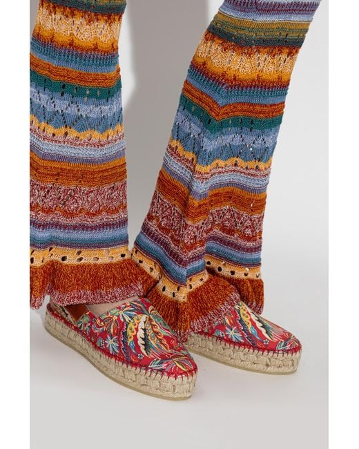 Etro Red Espadrilles With Logo