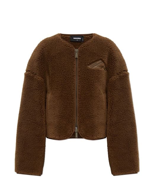 DSquared² Blue Fleece Jacket With Logo