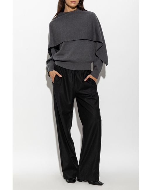 Rohe Black Loose-Fit Wool Trousers