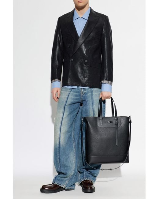Maison Margiela Black Double-Breasted Blazer With A Shiny Finish for men