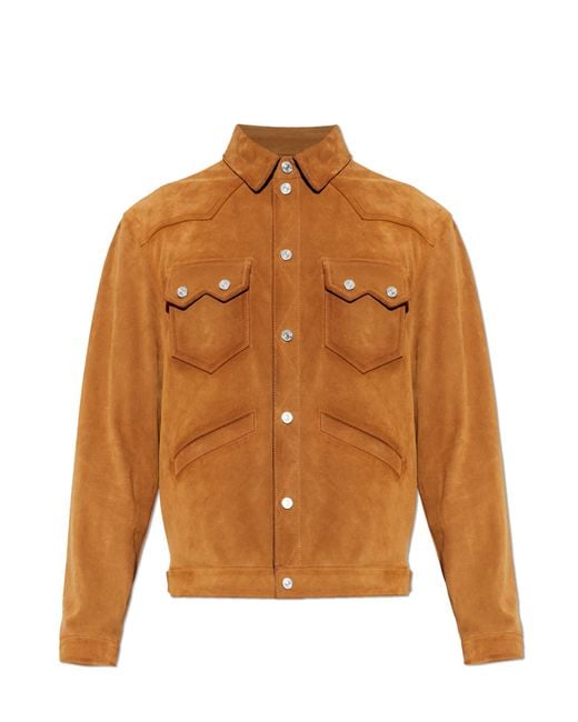 DSquared² Natural Leather Jacket With Pockets for men