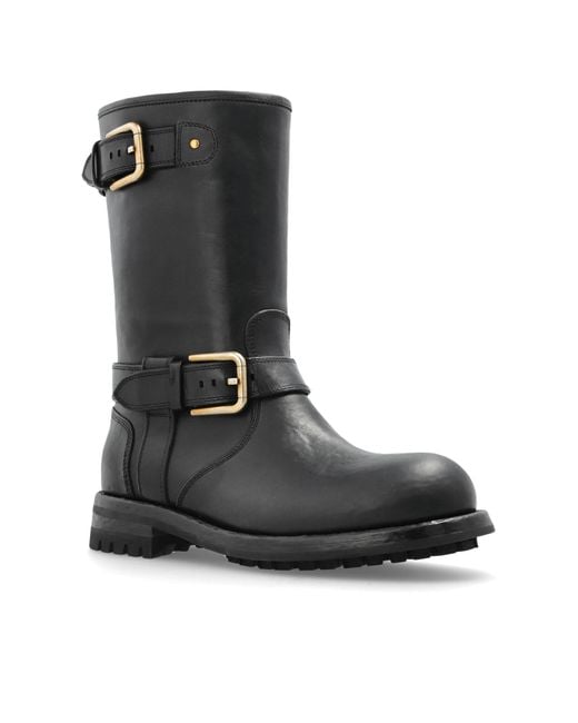 Dolce & Gabbana Black Leather Ankle Boots
