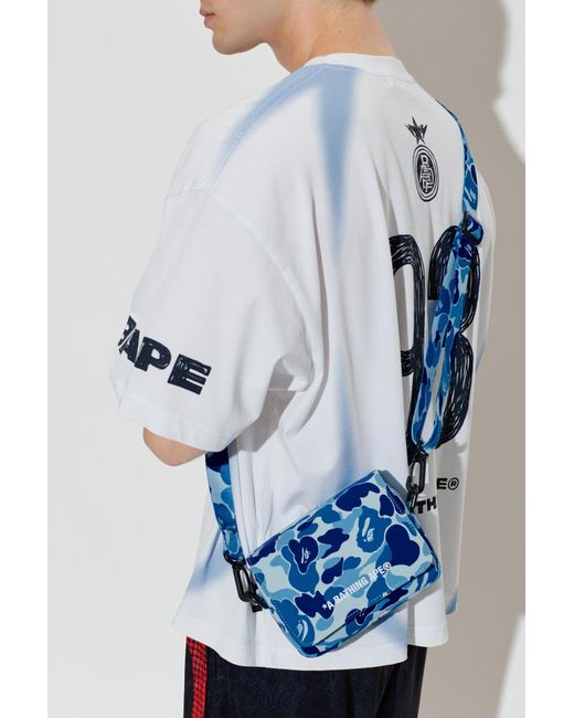 A Bathing Ape Blue Bag With Logo for men