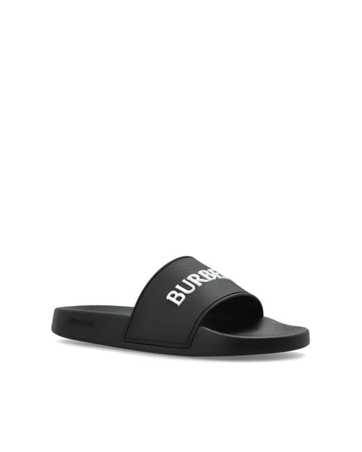 Burberry Black Rubber Flip-Flops