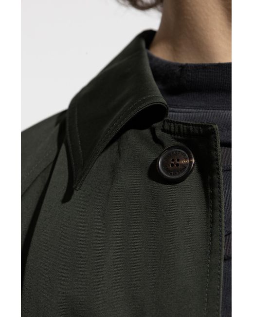 Balenciaga Black Tie-Waist Coat for men