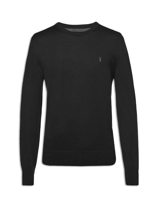 AllSaints Black 'Mode' Logo-Embroidered Sweater for men