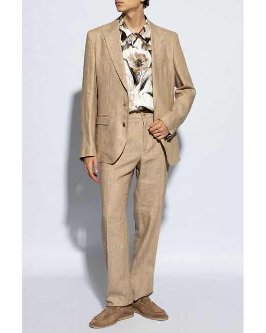 Dolce & Gabbana Natural Linen Trousers for men