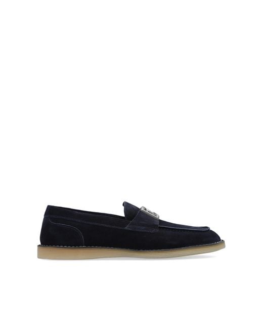 Dolce & Gabbana Black 'New Florio' Suede Loafers for men