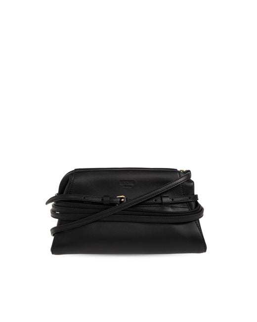 Moschino Black Leather Bag "Tie Me"