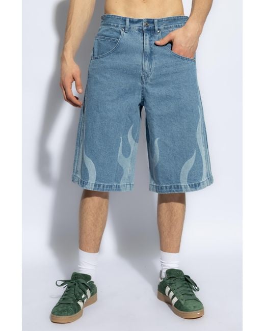 Adidas Blue Denim Shorts for men