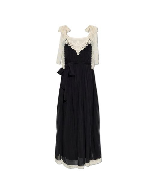 Zimmermann Black Dress With Lace Inserts