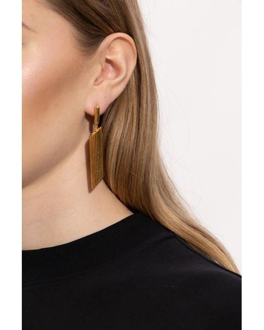 Moschino White Drop Earrings