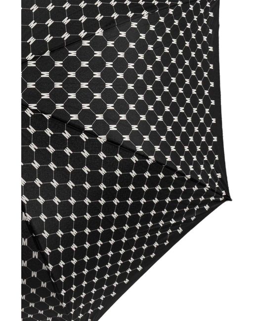 Moschino Black Parasol With Monogram