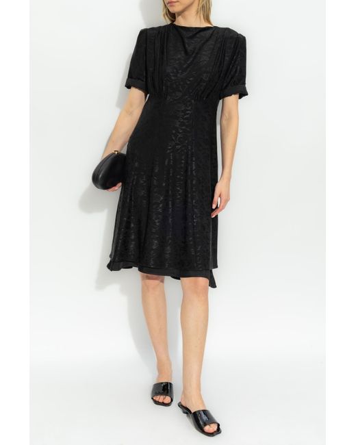 Jil Sander Black Dress With Floral Pattern