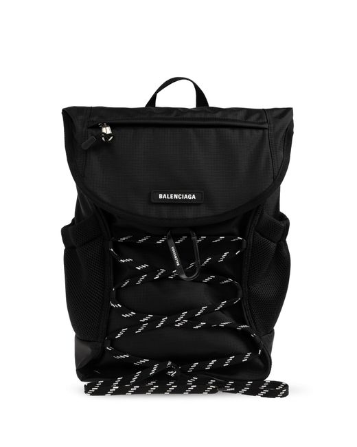 Balenciaga Black Backpack With Logo for men