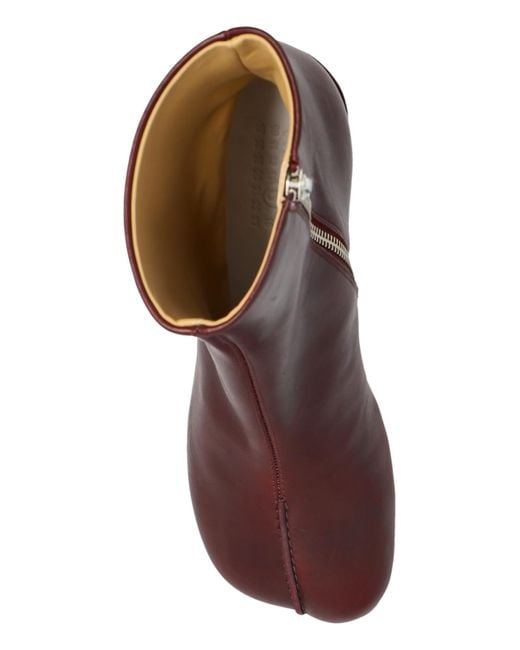 MM6 by Maison Martin Margiela Brown Leather Ankle Boots With Heels
