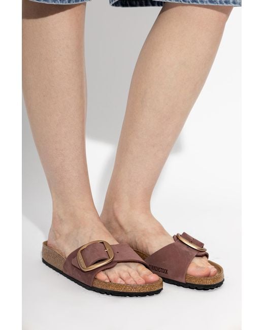 Birkenstock Brown 'Madrid Big Buckle' Slides