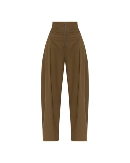 Ferragamo Natural Wool High-Waisted Trousers