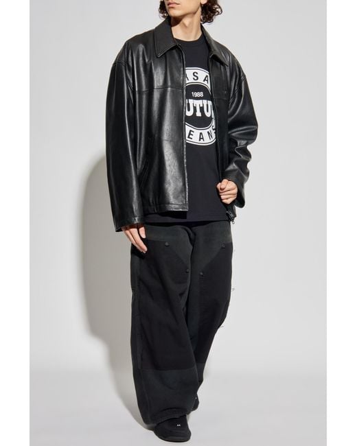 Versace Jeans Couture Black T-Shirt With Print for men