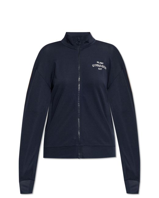 EA7 Blue Sweatshirt With Embroidered Logo