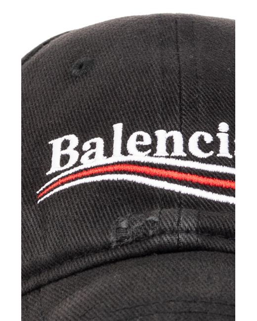 Balenciaga Black Baseball Cap With Logo,