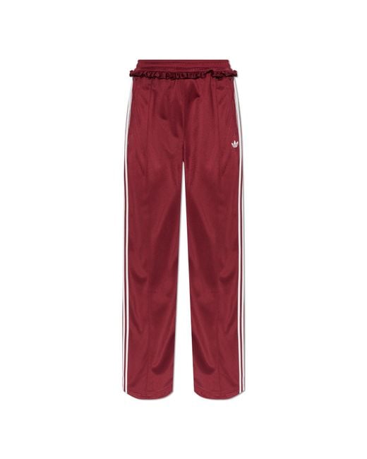 Adidas Originals Red Wide-Leg Sweatpants