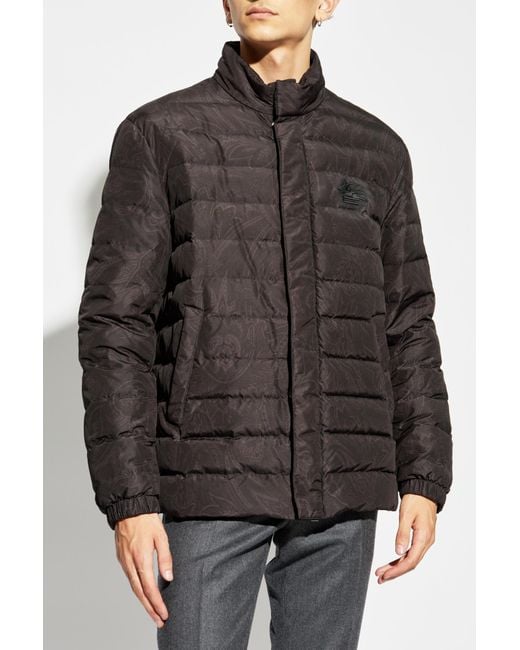 Etro Black Down Quilted Jacket for men