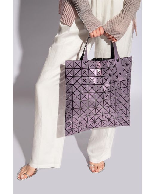 Bao Bao Issey Miyake Purple Shopper Bag With Geometric Pattern