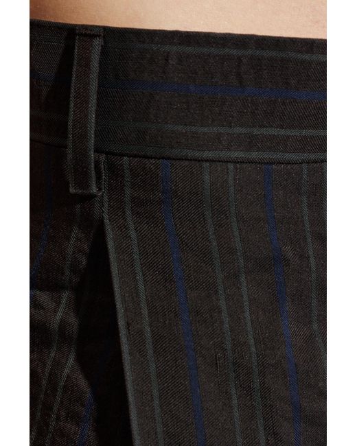 Ferragamo Black Striped Pattern Trousers for men